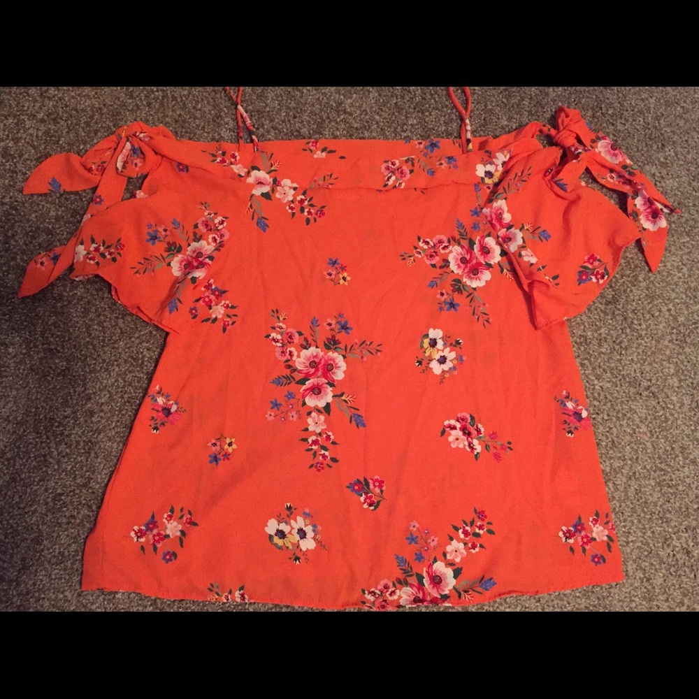 Orange floral shirt